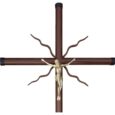 Krzyż metalowy M6- Brąz-Wizerunek złoty